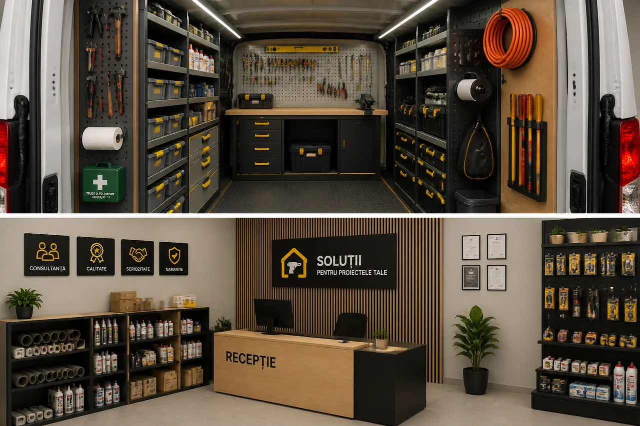 logistică pentru atelier mobil și spațiu comercial
