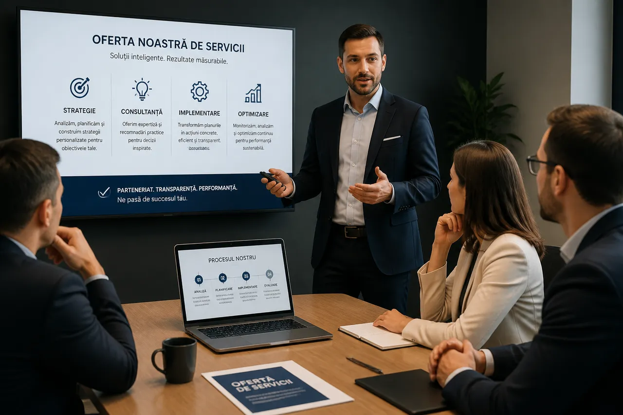 ofertă B2B clară și servicii profesionale pentru companii